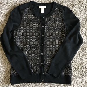 Banana Republic lace front cardigan, size M